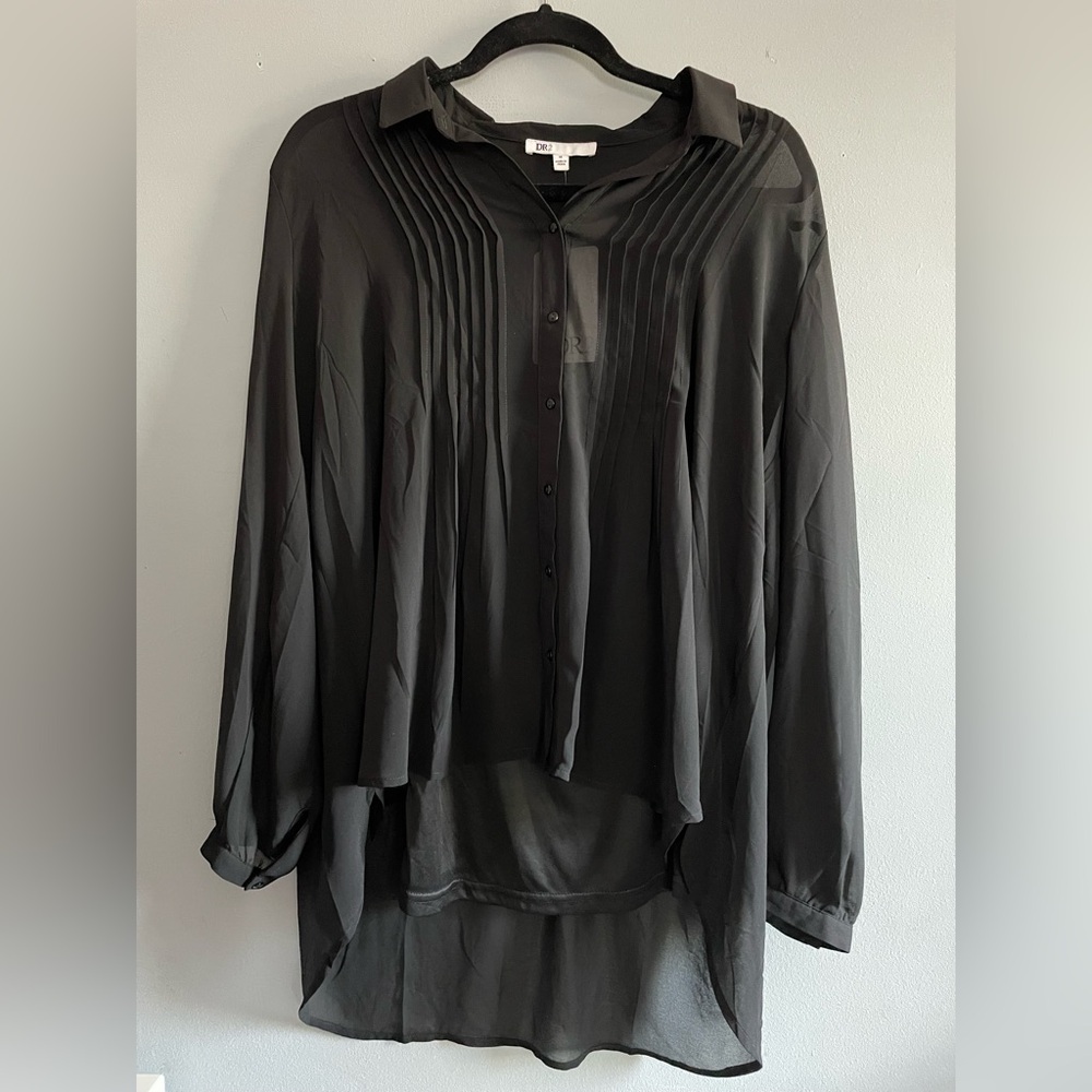 DR2 Black Longsleeve Blouse Size M